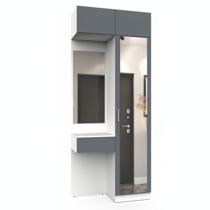 Набор мебели для прихожей "Марсель-204" МР 01-204 В2490 Ш1000 Г420 (ЛДСП Графит серый)